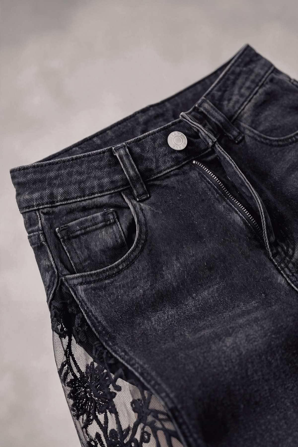 Midnight Bloom Lace Jeans