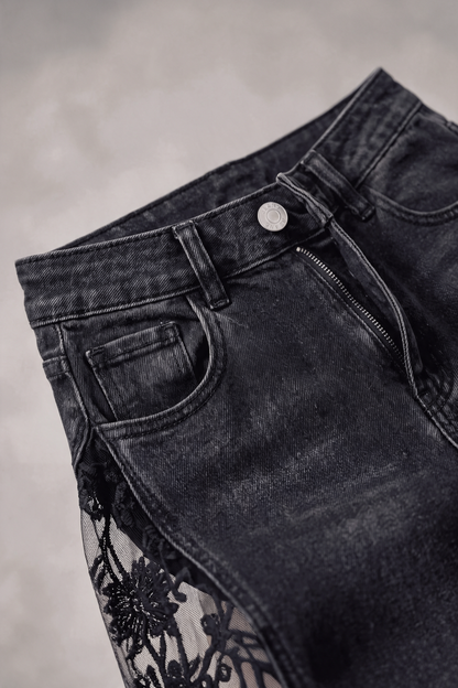 Midnight Bloom Lace Jeans