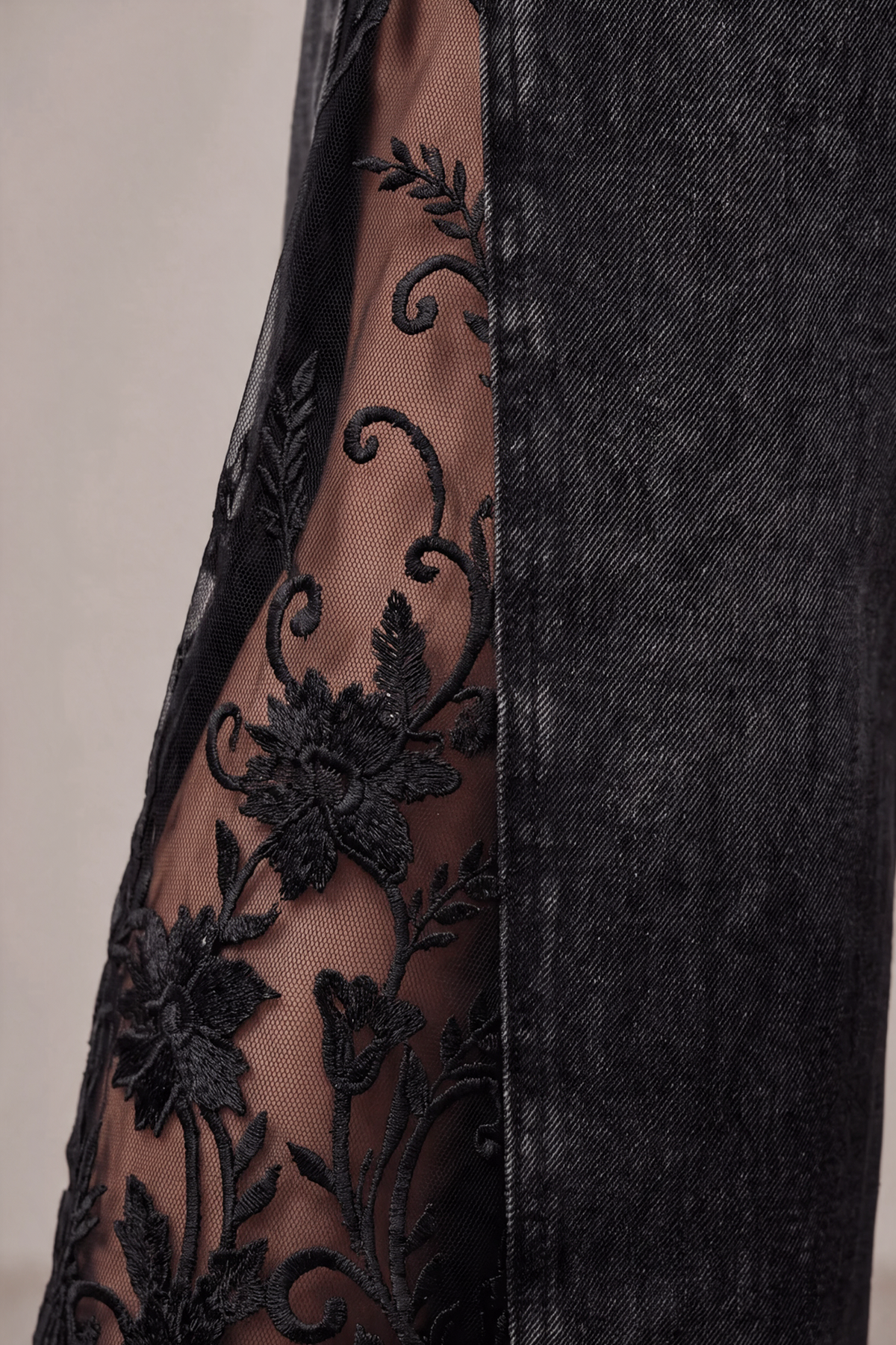 Midnight Bloom Lace Jeans