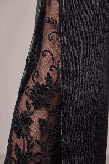 Midnight Bloom Lace Jeans